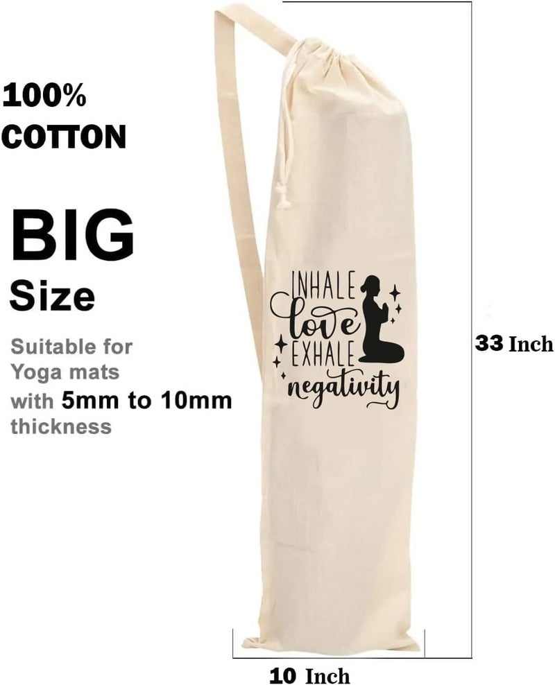 Mayatra's Organic Large Yoga Mat Tote Bag Cover -100% Cotton Lightweight,Washable Yoga Dust Bag With Adjustable Strap Unisex - Image 2